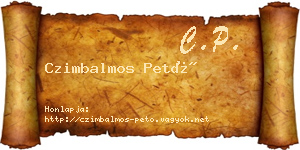 Czimbalmos Pető névjegykártya